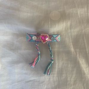 Woven bracelet with rhinestones